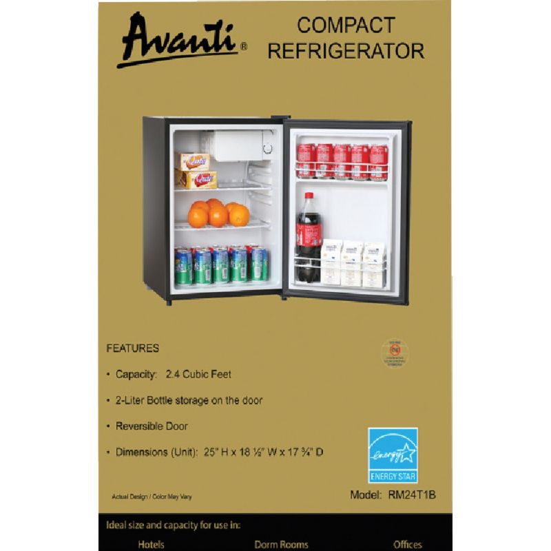 Avanti 2.4 Cu. Ft. Mid-Size Refrigerator 2.4 Cu. Ft., Black