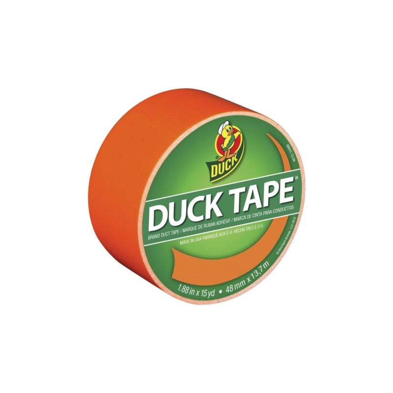 Duck 1265019 Duct Tape, 15 yd L, 1.88 in W, Vinyl Backing, Neon Orange Neon Orange