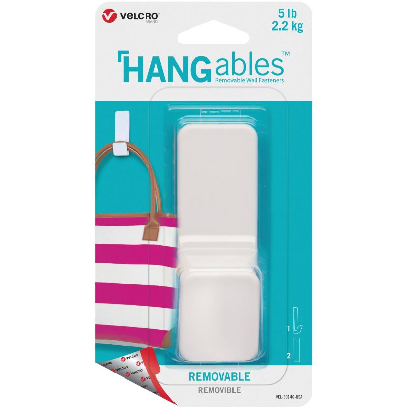 VELCRO Brand Hangables Adhesive Backing Hook &amp; Loop Hook White