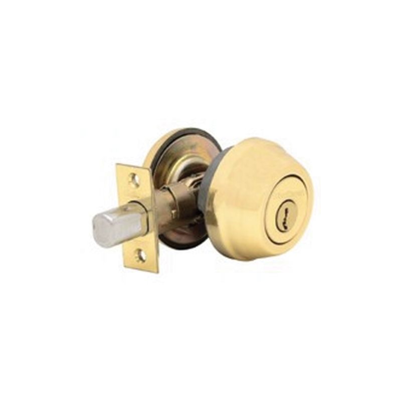 Kwikset 780LO3SMTRCALRCSK Deadbolt, Alike Key, Steel, Polished Brass, 2-3/8 to 2-3/4 in Backset, K3/SMT Keyway
