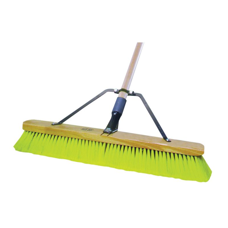 Quickie 00857SUS Push Broom, 24 in Sweep Face, Polypropylene Bristle, Wood Handle