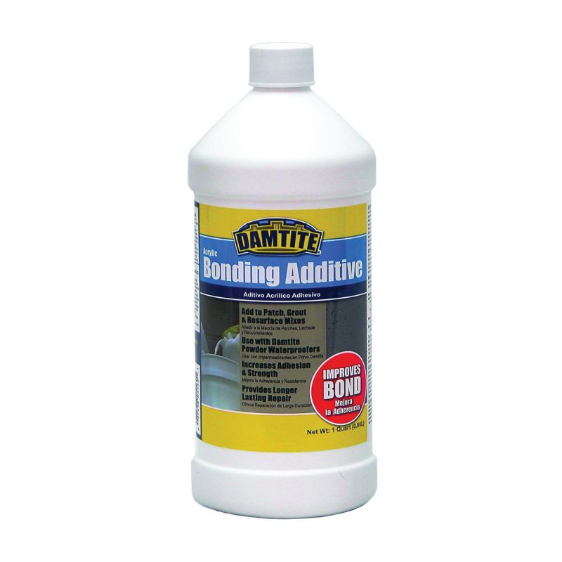 Damtite 05160 Bonding Additive, Liquid, White, 1 qt Bottle White