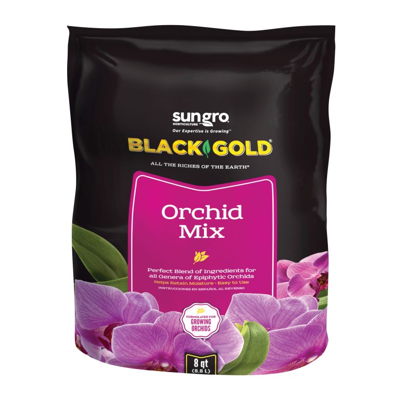sun gro BLACK GOLD 1411402 8 QT P Orchid Mix, Granular, Brown/Earthy, 240 Bag Brown/Earthy