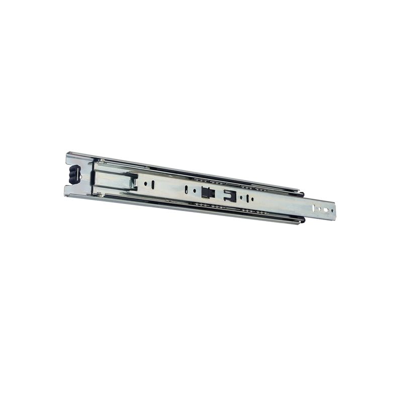 Knape &amp; Vogt 8400P 16 Drawer Slide, 100 lb, 16 in L Rail, 1/2 in W Rail, Anochrome