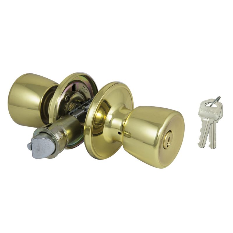 ProSource Mobile Home Entry Knob, Brass, Polished Brass