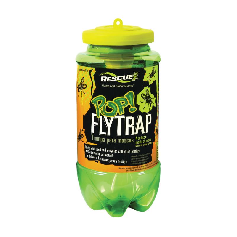 Rescue POP! PFTR-BB4 Fly Trap, Solid, Musty, Reusable Brown