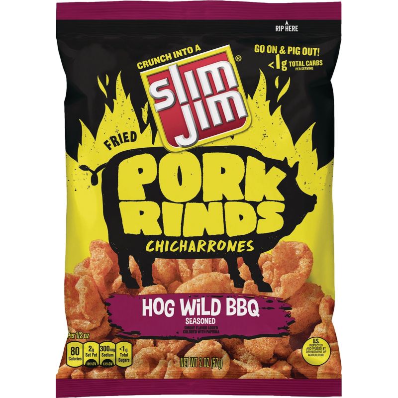 Slim Jim Pork Rinds (Pack of 12)