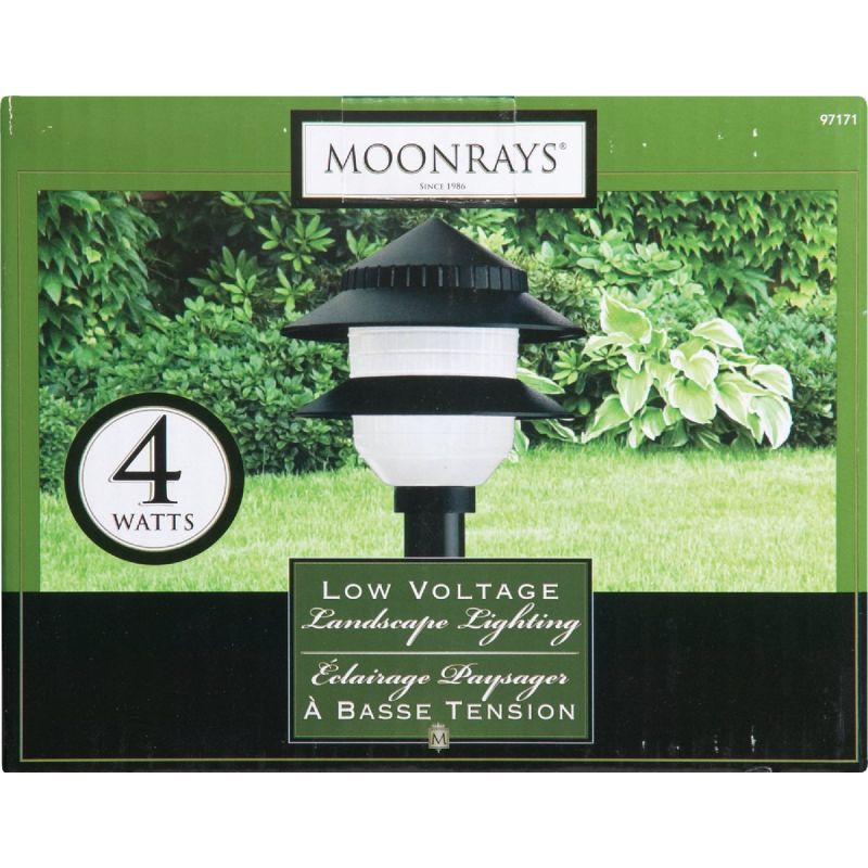 Moonrays 2-Tier Landscape Stake Light Assembly Black