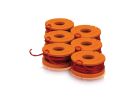 WORX WA0010 Trimmer Spool, 0.065 in Dia, 10 ft L, Plastic, Orange Orange