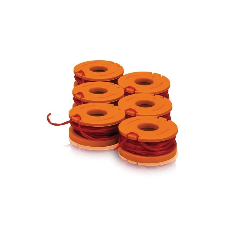 WORX WA0010 Trimmer Spool, 0.065 in Dia, 10 ft L, Plastic, Orange Orange