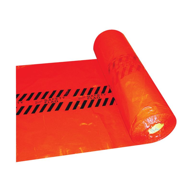 Warp&#039;s RSF Safety Flag Roll, 18 in L, 18 in W, Red, Plastic Red