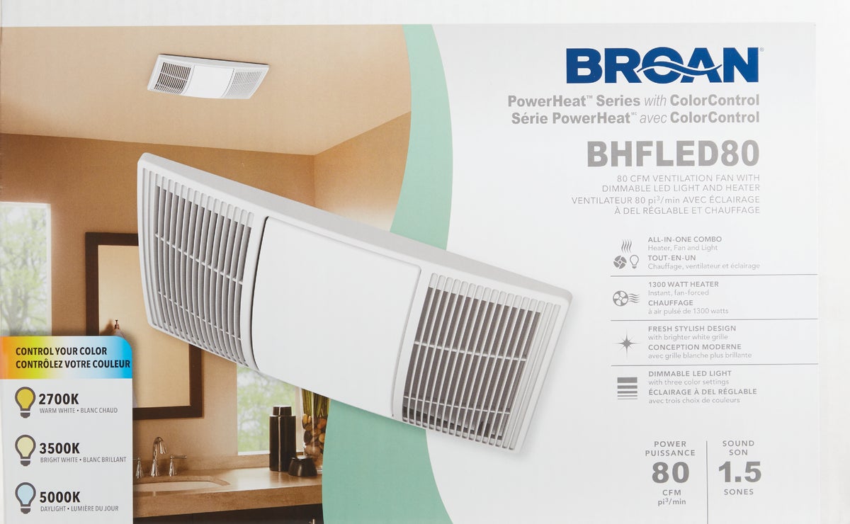 Buy Broan PowerHeat 80 CFM Bath Exhaust Fan LED Light White