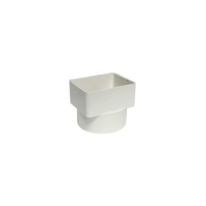 Canplas 414434BC Downspout Adapter, 3 x 4 in Connection, Hub, PVC, White White