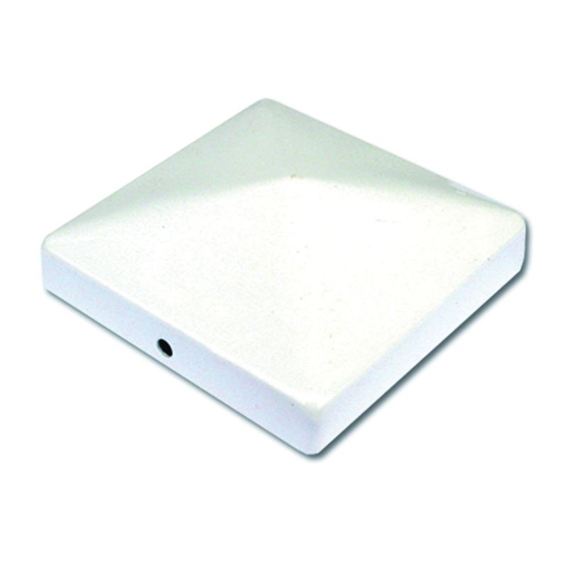 Pylex 12030 Post Cap, 4 in L, 4 in W, Steel, White, Powder-Coated White