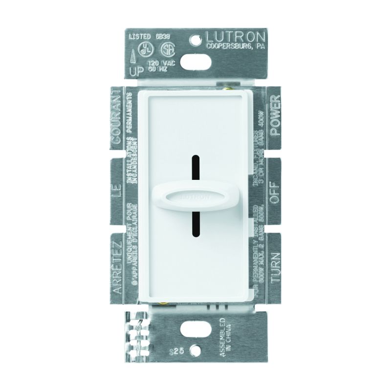 Lutron Skylark SFSQ-FH-WH Fan Control Switch, 1.5 A, 120 V, White White