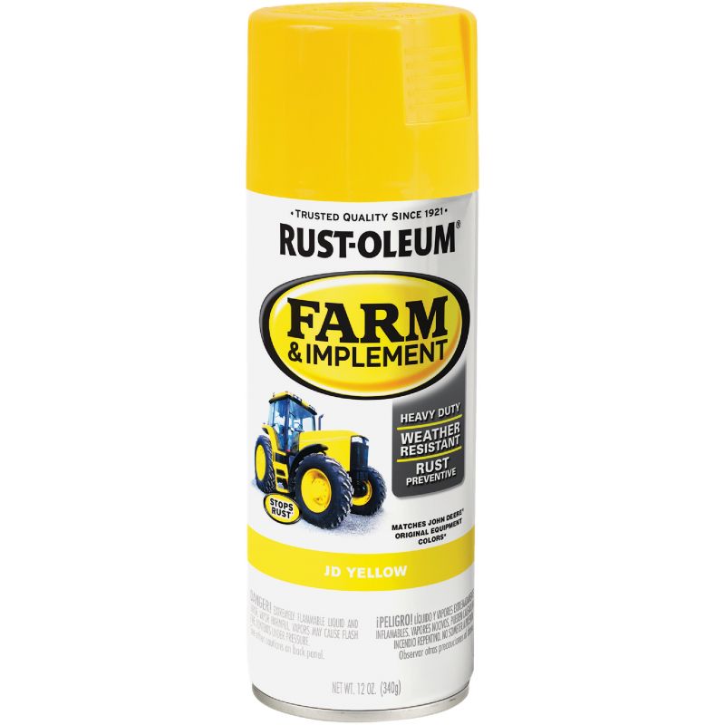Rust-Oleum Farm &amp; Implement Spray Paint 12 Oz., JD Yellow