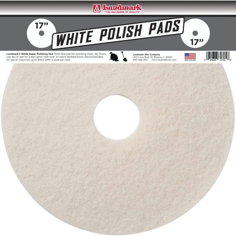 Lundmark White Super Polish Pad 17 In., White