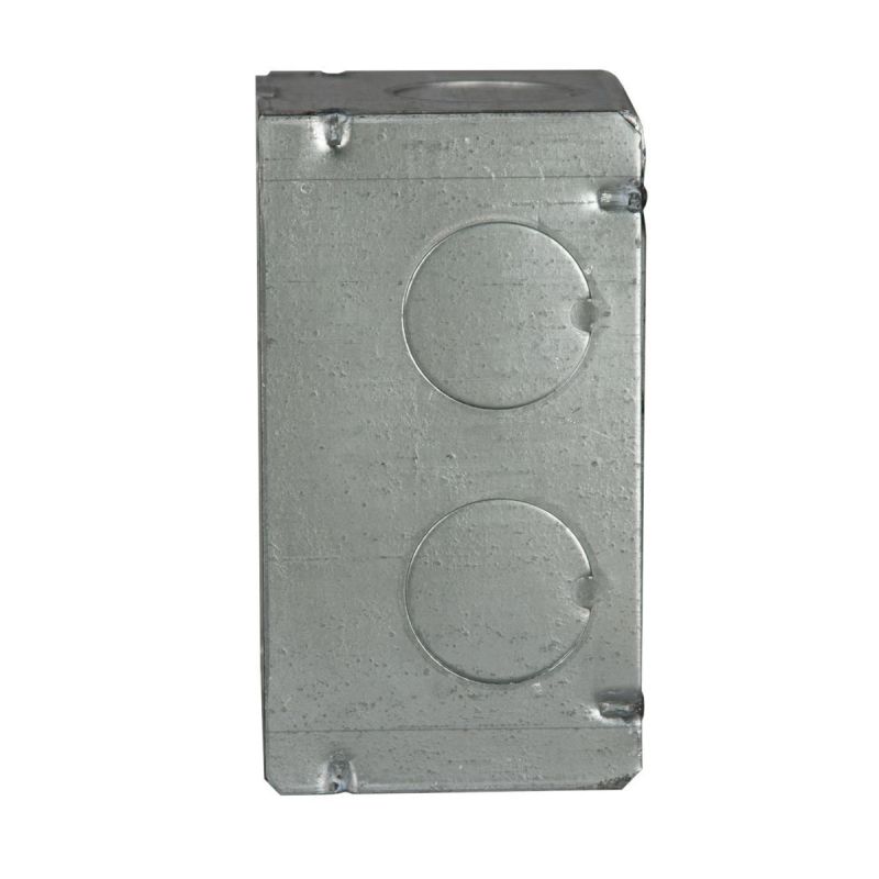 Raco 674 Handy Box, 1-Gang, 8-Knockout, 3/4 in Knockout, Steel, Gray, Pre-Galvanized, Threaded Gray