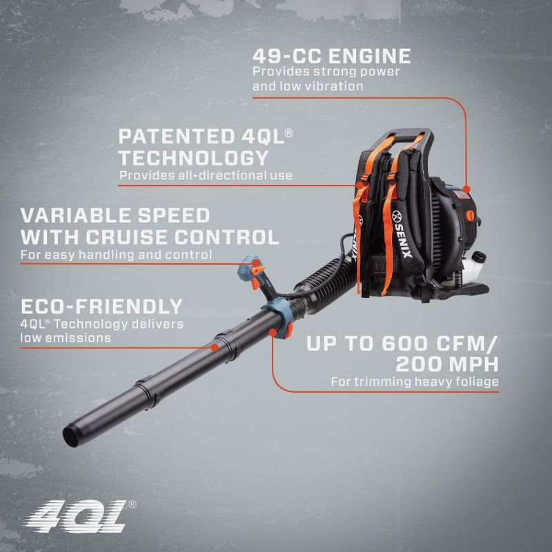 Senix 4QL 4-Cycle Gas Powered Backpack Leaf Blower