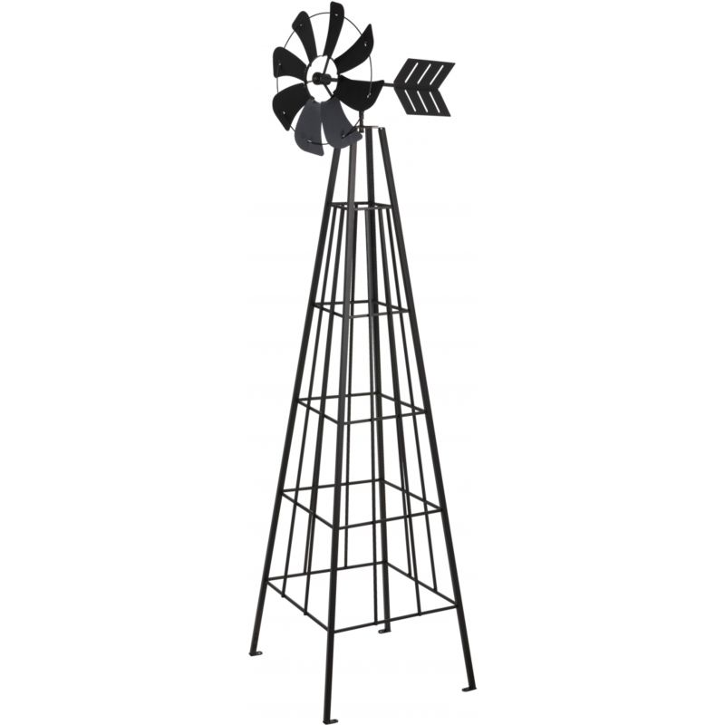 Panacea 72 In. Decorative Windmill Obelisk Black