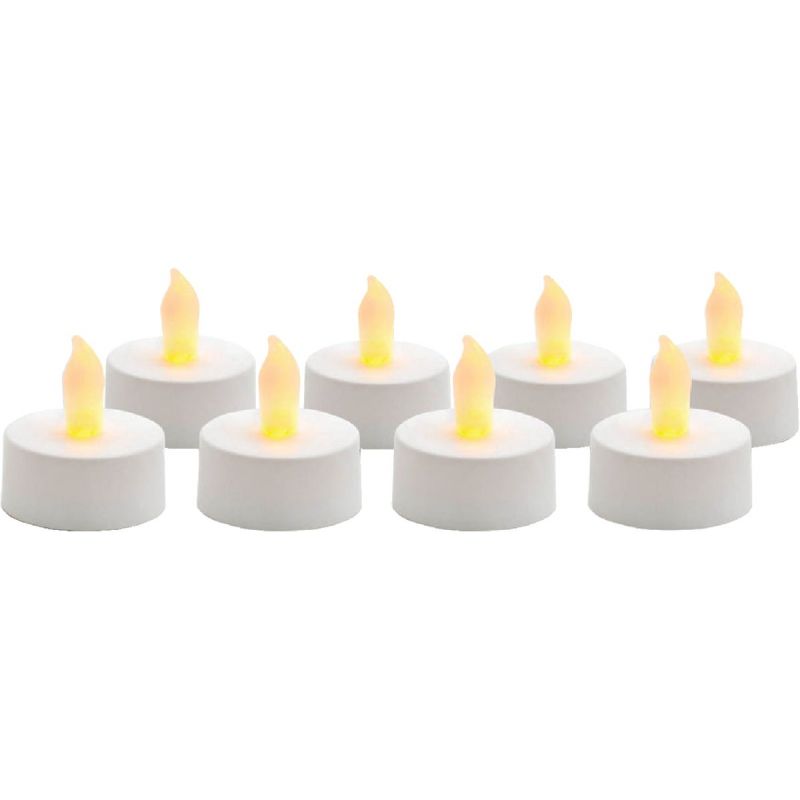Inglow 1.25 In. Dia. White Plastic Tea Light LED Flameless Candle Set White