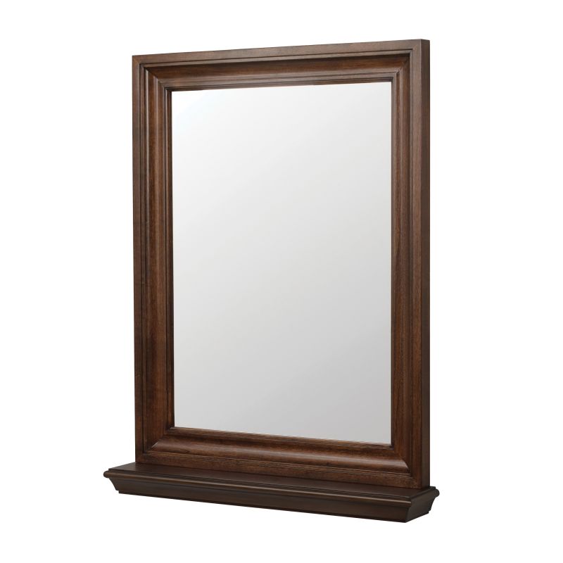 Craft + Main Cherie Series CHNM2430 Framed Mirror, Rectangular, 24 in W, 30 in H, Wood Frame, Dark Walnut Frame, Wall
