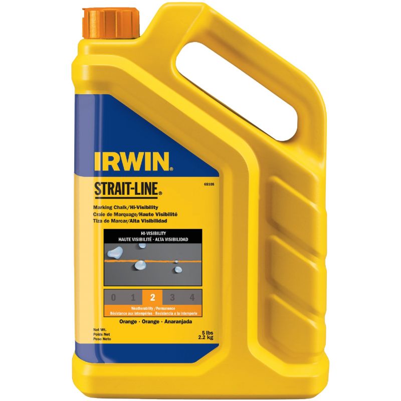 Irwin STRAIT-LINE Hi-Visibility Chalk Line Chalk Orange, 5 Lb.