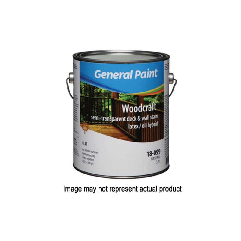 General Paint WOODCRAFT 18-099-16 Deck and Wall Stain, Semi-Transparent, Natural, Liquid, 1 gal, Pail Natural
