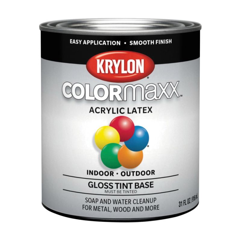 Krylon K05654007-14 Colormaxx Paint, Gloss, 1 qt Tint Base