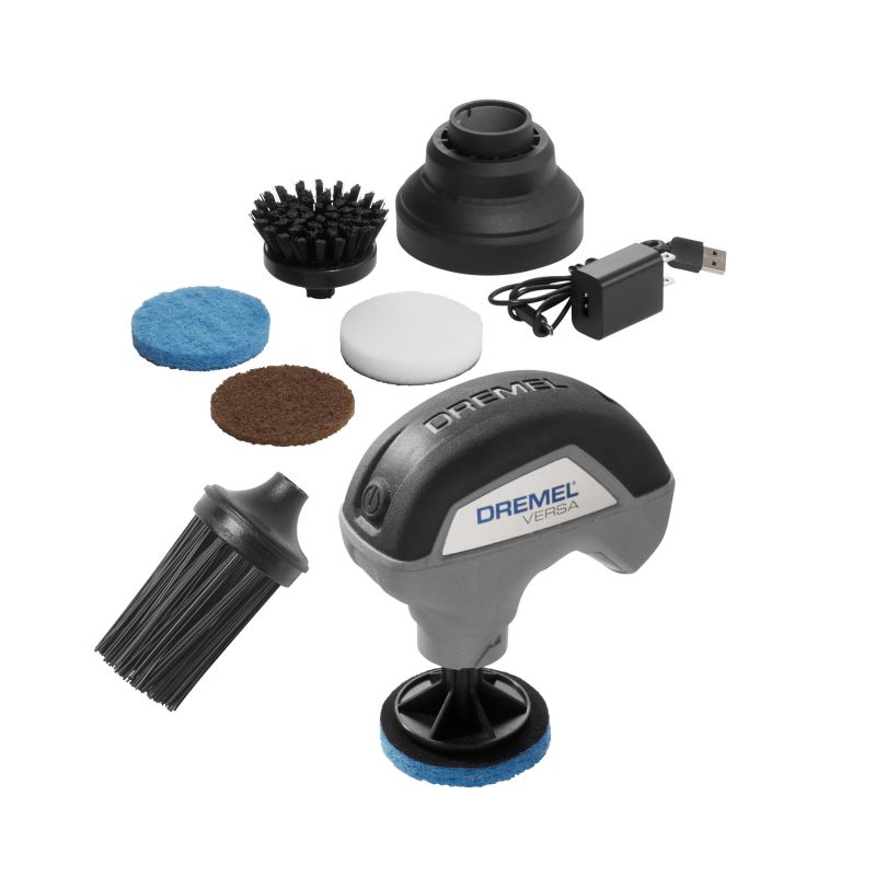 Dremel Versa PC10-05 Automotive Cleaning Tool Kit, Cordless, Plastic, Black/Gray Black/Gray