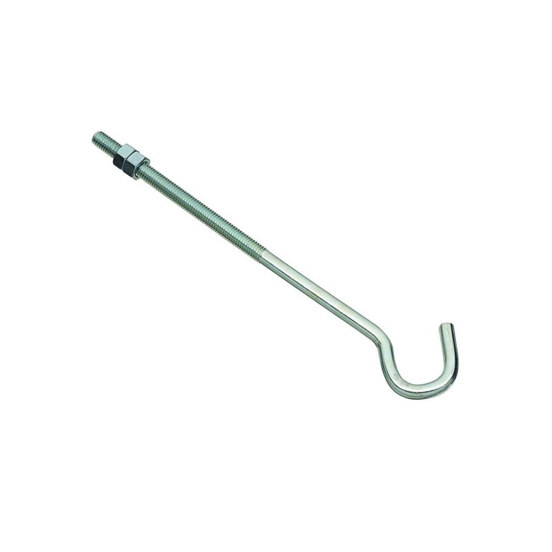 National Hardware 2162BC Series N221-705 Hook Bolt, 3/8 in Thread, 10 in L, Steel, Zinc, 135 lb Working Load