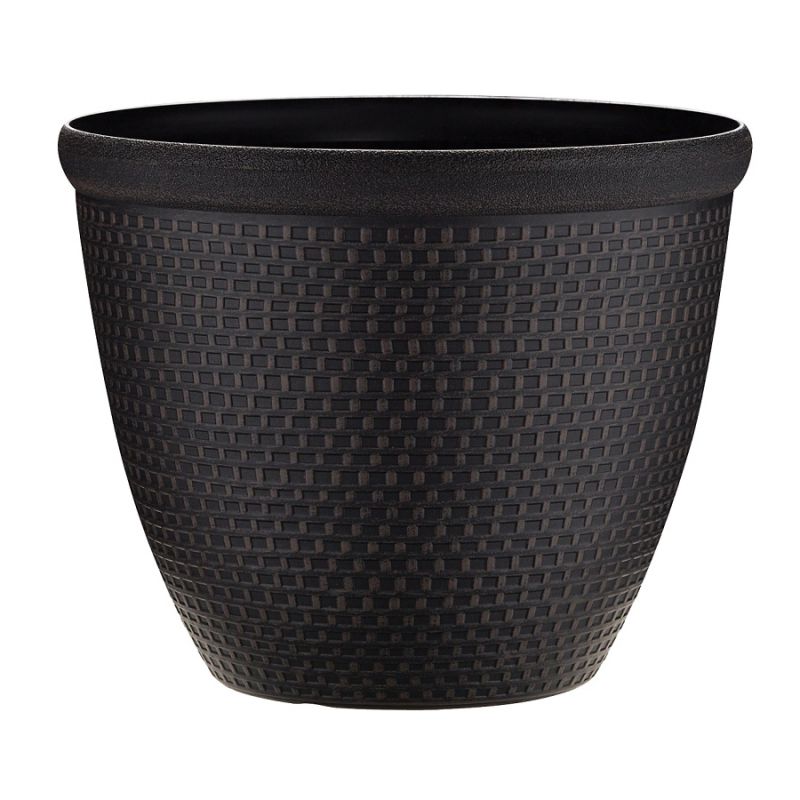 Southern Patio HDR-091585 Cromarty Planter, 12 in H, Resin, Hot Coal Hot Coal