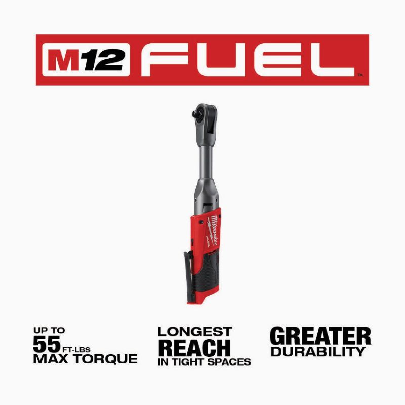 Milwaukee M12 FUEL Brushless Extended Reach Cordless Ratchet - Tool Only