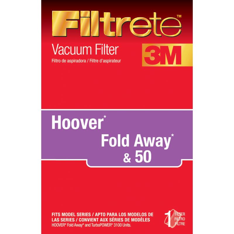 3M Filtrete Hoover Fold Away &amp; 50 Allergen Vacuum Filter 2-1/4 In. W. X 6-1/2 In. L.