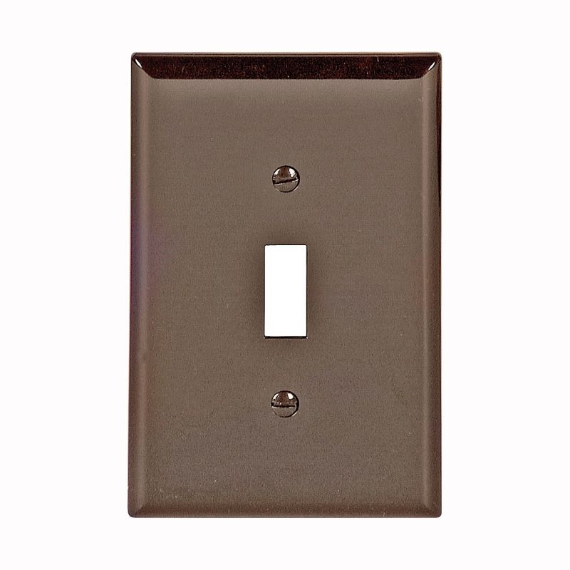 Eaton Wiring Devices PJ1B Wallplate, 4-1/2 in L, 2-3/4 in W, 1 -Gang, Polycarbonate, Brown, High-Gloss Brown