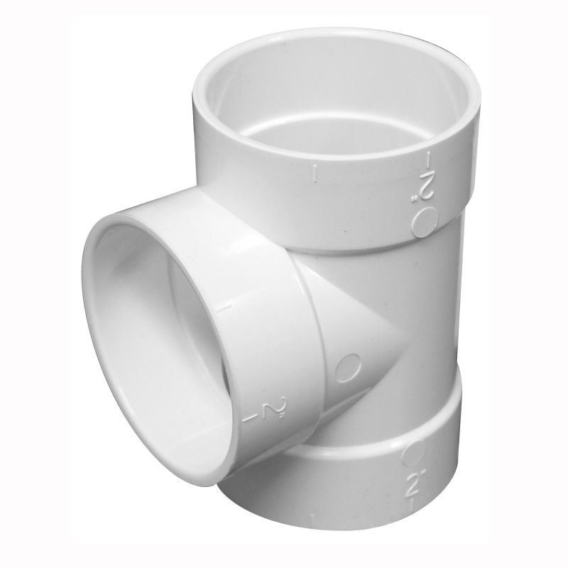 IPEX 201008 Short Pipe Tee, 2 in, Socket, PVC, White White