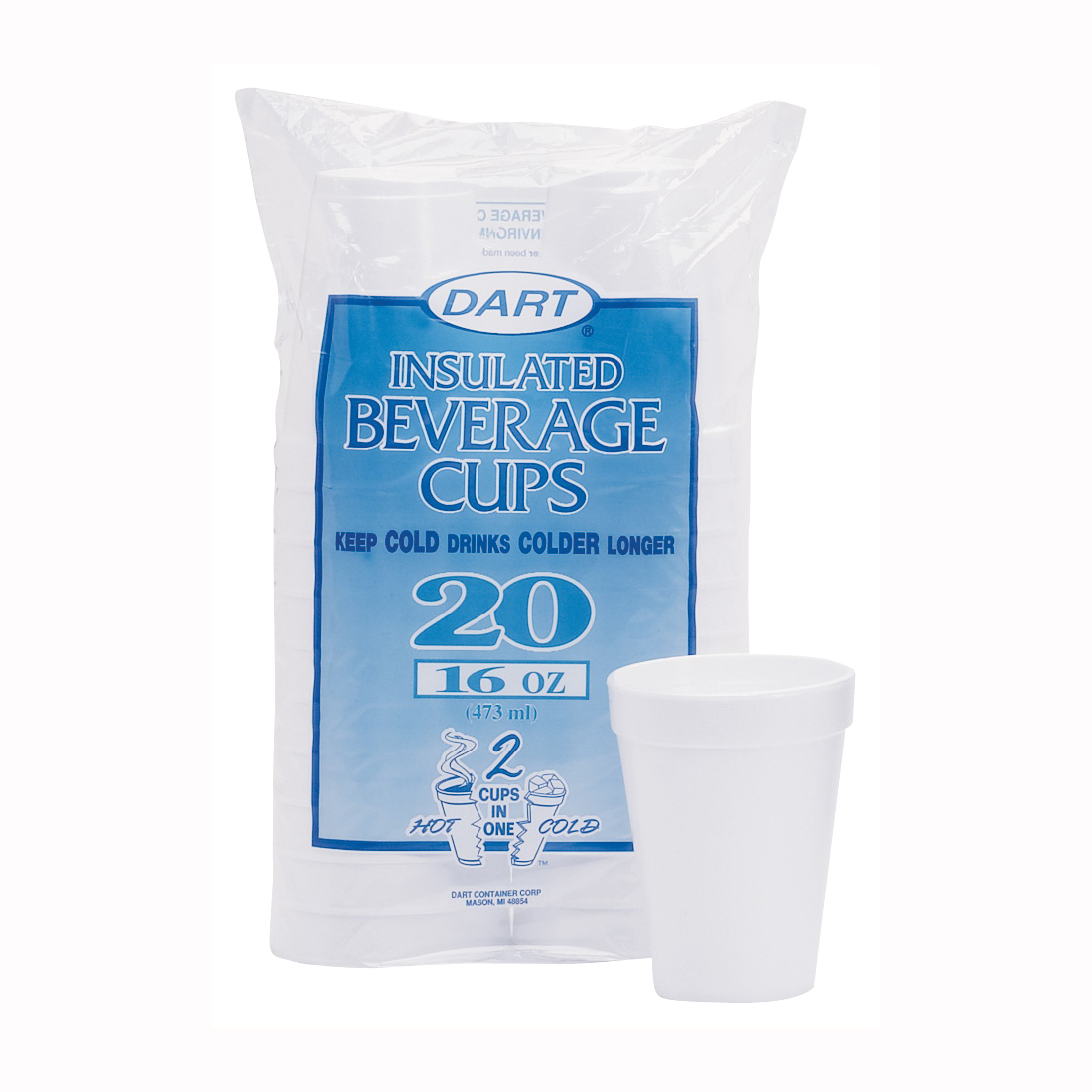 Dart® Insulated White Foam Cup (12 oz.), Food Service