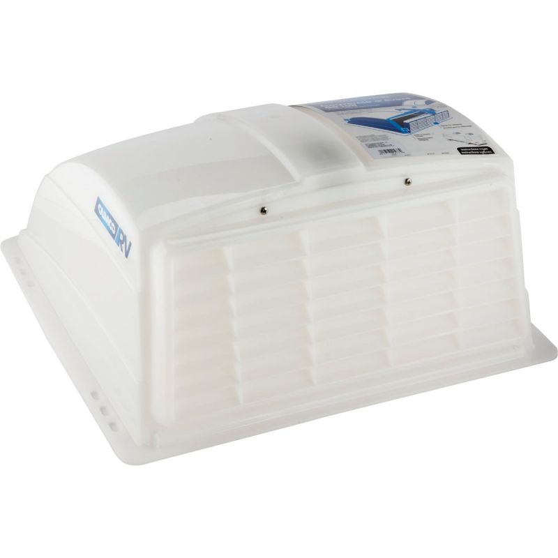 White RV Vent Cover 14 In. X 14 In. (mounts To Roof Vents)