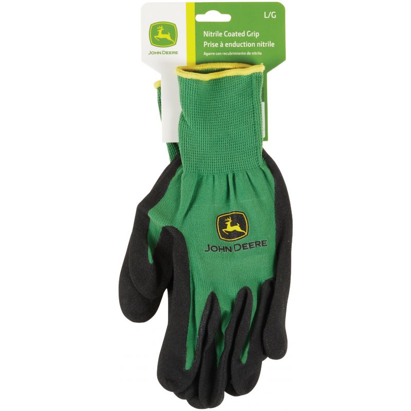 John Deere Nitrile Coated Glove L, Green &amp; Black