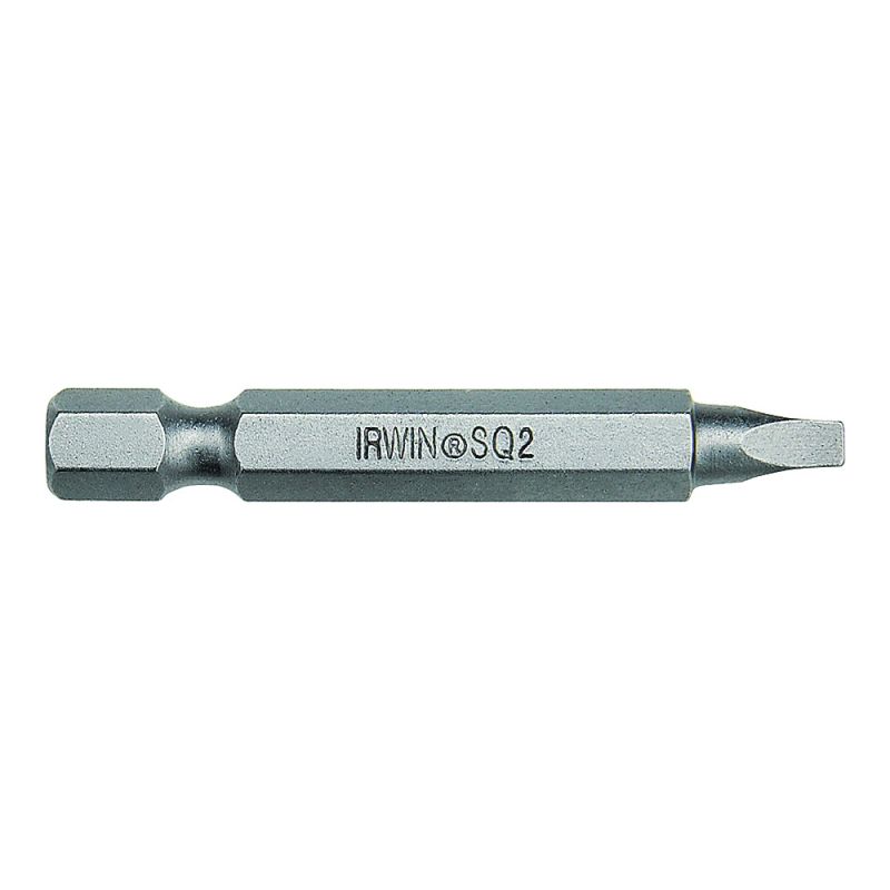 Irwin 93231 Power Bit, #2 Drive, Square Recess Drive, 1/4 in Shank, Hex Shank, 6 in L, S2 Steel