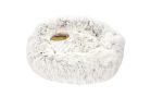 Slumber Pet ZW1652 18 11 Plush Cuddler Bed, 18 in L, 11 in W, Round, Bumper Style Pattern, Polyester Cover, Cream Cream