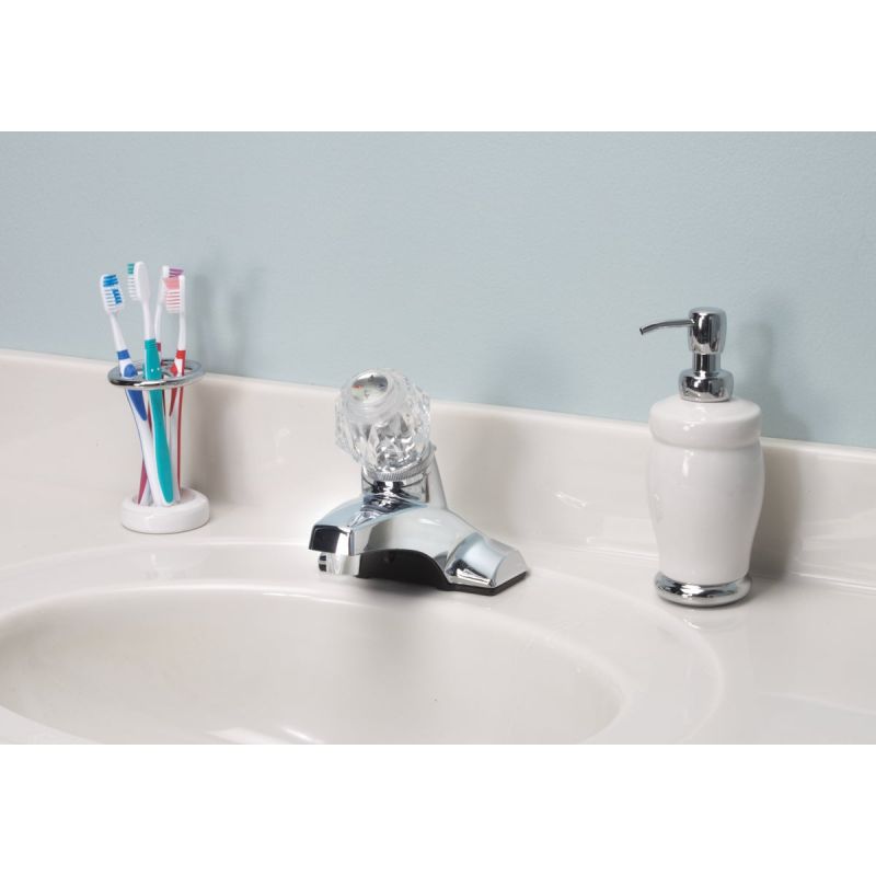 Home Impressions 1 Acrylic Handle 4 In. Centerset Nonmetallic Bathroom Faucet