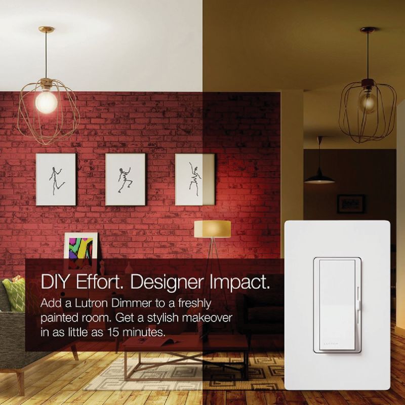 Lutron Diva LED/CFL Slide Dimmer Switch White