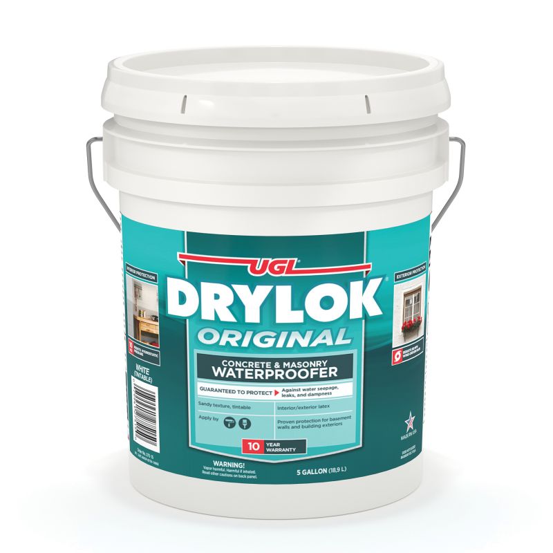 Drylok 27515 Masonry Waterproofer, White, Liquid, 5 gal, Pail White