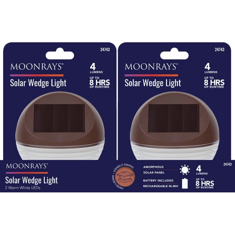 Moonrays 4 Lm. LED Solar Wedge Light Bronze (Pack of 12)