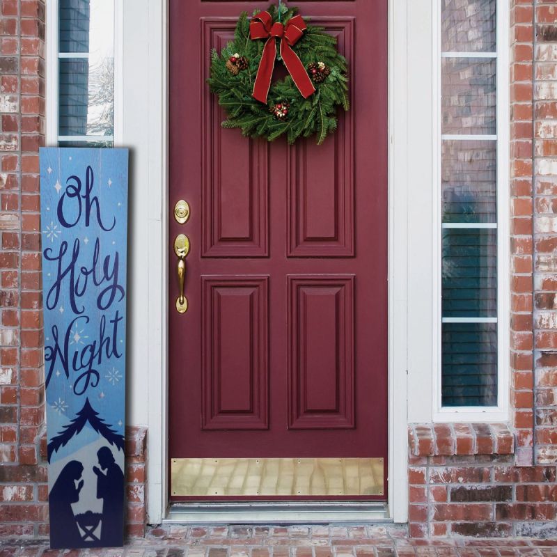 Alpine Oh Holy Night Porch Sign Holiday Decoration