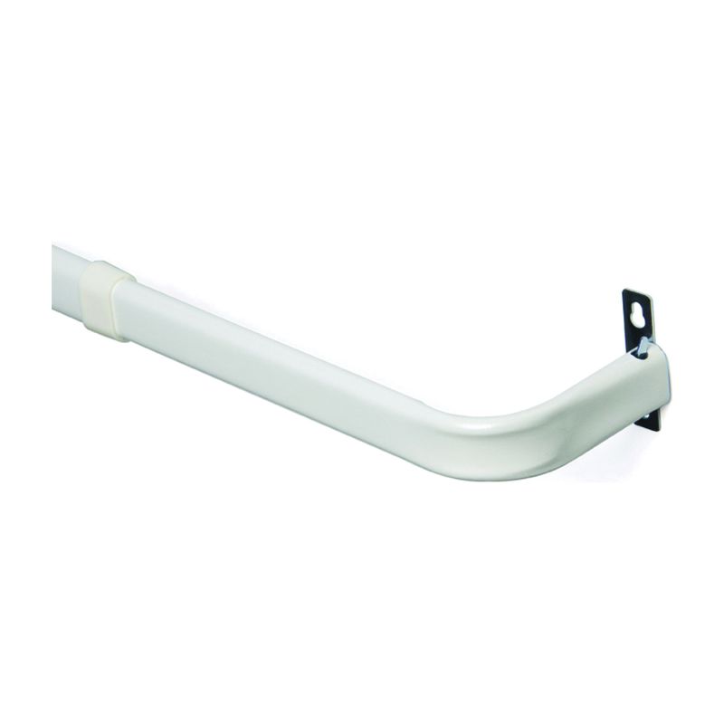 Kenney KN513 Curtain Rod, 1 in Dia, 84 to 120 in L, Steel, White White