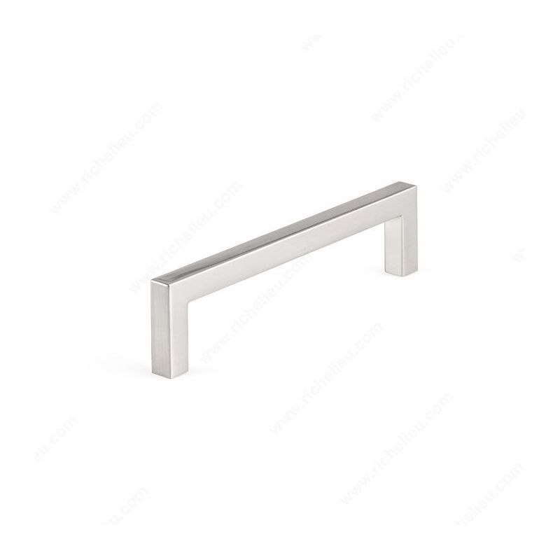Richelieu BP873128195 Cabinet Pull, 5-7/16 in L Handle, 13/32 in H Handle, 1-3/8 in Projection, Metal, Brushed Nickel Contemporary