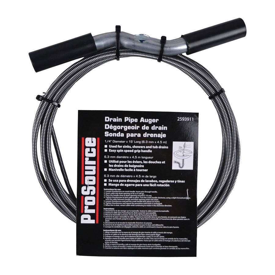 ProSource Auger Drain 1/4in x 25ft Black
