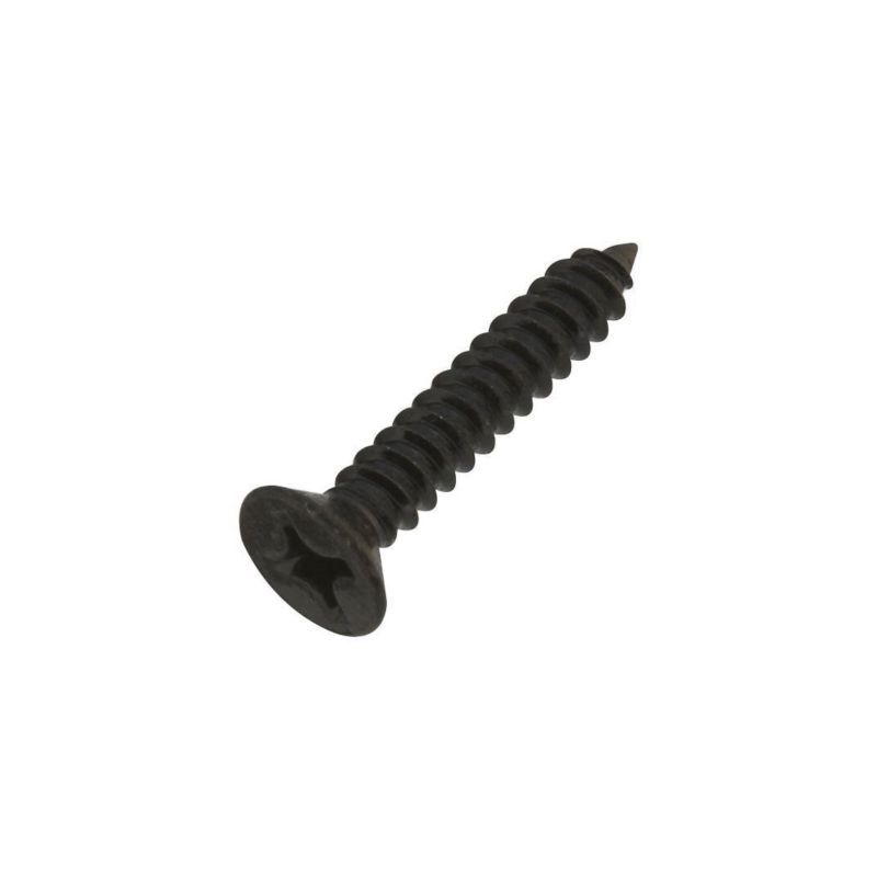 National Hardware N224-386 Screw, #12 Thread, 1-1/4 in L, Flat Head, Phillips Drive, Steel Black